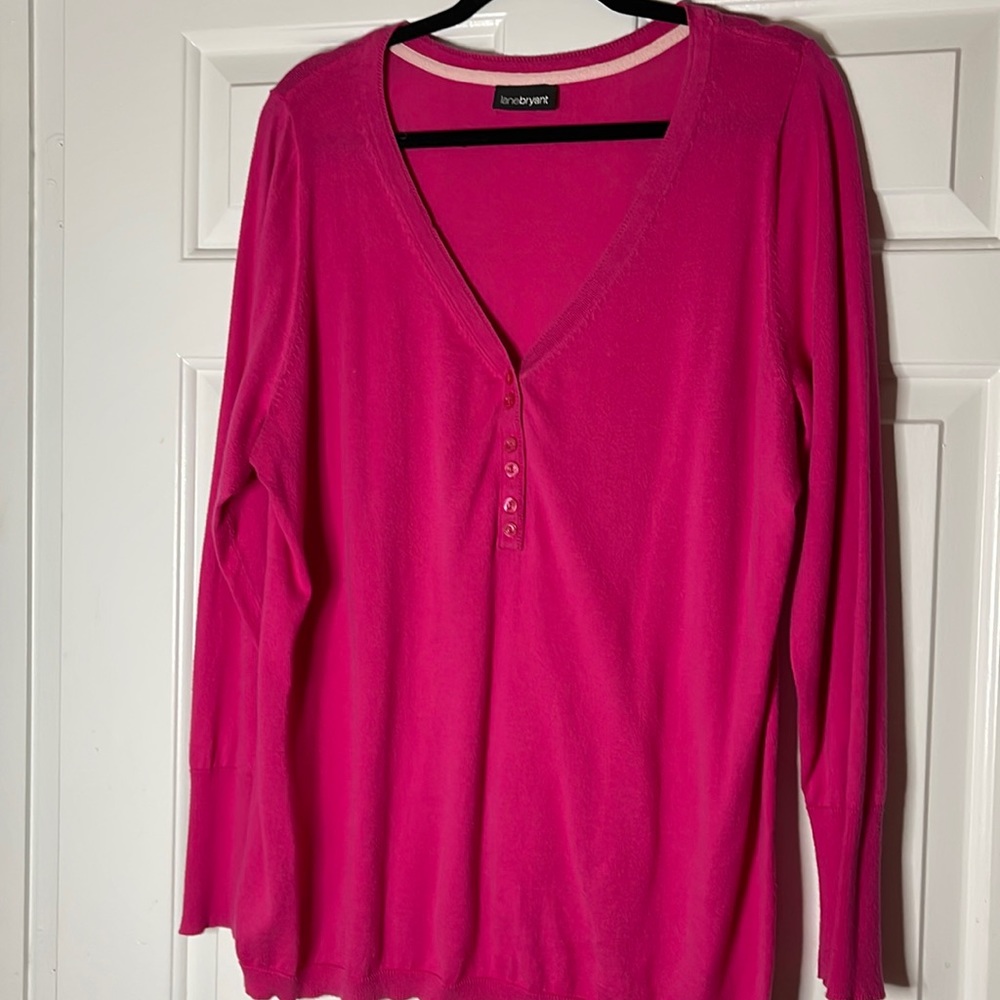 Lane Bryant Henley Style Knit Pullover Sweater